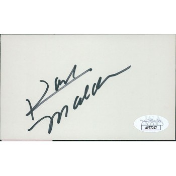 Karl Malden Actor Signed 3x5 Index Card JSA Authenticated