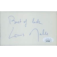 Louis Malle Director Producer Signed 3x5 Index Card JSA Authenticated