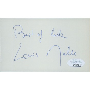 Louis Malle Director Producer Signed 3x5 Index Card JSA Authenticated