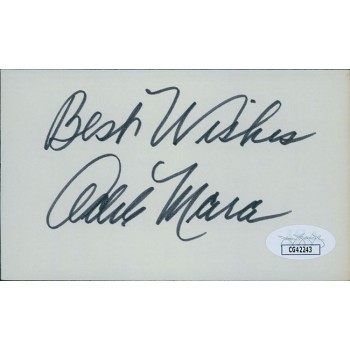 Adele Mara Actress Signed 3x5 Index Card JSA Authenticated