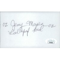 Jerry Maren The Wizard of Oz Actor Signed 3x5 Index Card JSA Authenticated