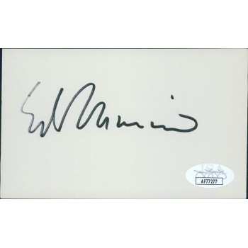 Ed Marinaro Actor Football Player Signed 3x5 Index Card JSA Authenticated