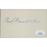 Fred Marshall Minnesota Congressmen Signed 3x5 Index Card JSA Authenticated