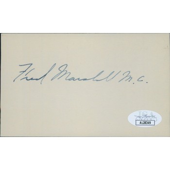Fred Marshall Minnesota Congressmen Signed 3x5 Index Card JSA Authenticated