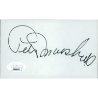 Peter Marshall Actor Signed 3x5 Index Card JSA Authenticated