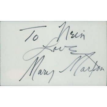 Mary Martin Actress Signed 3x5 Index Card JSA Authenticated Personalized