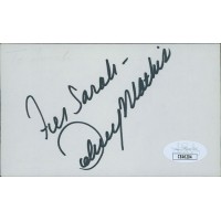 Johnny Mathis Singer Signed 3x5 Index Card JSA Authenticated