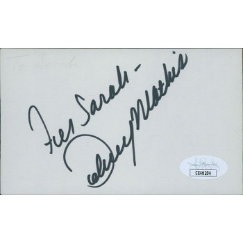Johnny Mathis Singer Signed 3x5 Index Card JSA Authenticated