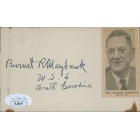 Burnet Maybank South Carolina Senator Signed 3x5 Index Card JSA Authenticated