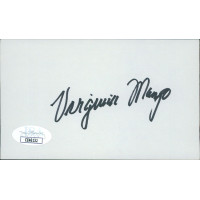 Virginia Mayo Actress Signed 3x5 Index Card JSA Authenticated