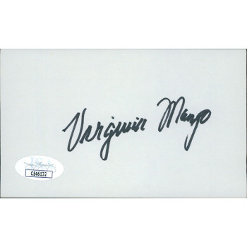 Virginia Mayo Actress Signed 3x5 Index Card JSA Authenticated
