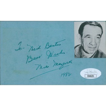 Mike Mazurki Actor Signed 3x5 Index Card JSA Authenticated Personalized