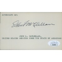 John McClellan Arkansas Senator Signed 3x5 Index Card JSA Authenticated