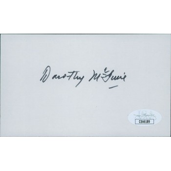 Dorothy McGuire Actress Signed 3x5 Index Card JSA Authenticated