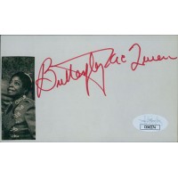 Butterfly McQueen Actress Signed 3x5 Index Card JSA Authenticated