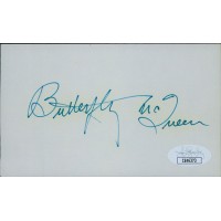 Butterfly McQueen Actress Signed 3x5 Index Card JSA Authenticated