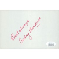 Audrey Meadows Actress Signed 4x6 Index Card JSA Authenticated Audrey Meadows Actress Signed 4x6 Index Card JSA Authenticated