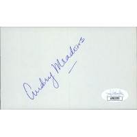 Audrey Meadows Actress Signed 3x5 Index Card JSA Authenticated
