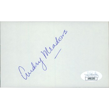 Audrey Meadows Actress Signed 3x5 Index Card JSA Authenticated