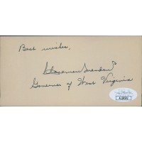 Clarence Meadows West Virginia Governor Signed 2.5x5 Index Card JSA Authentic