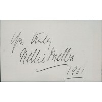 Nellie Melba Opera Singer Signed 3x5 Index Card JSA Authenticated