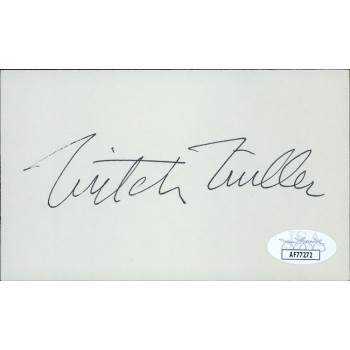 Mitch Miller Singer Producer Signed 3x5 Index Card JSA Authenticated