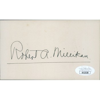Robert Millikan Physicist Nobel Prize Signed 3x5 Cut Card JSA Authenticated
