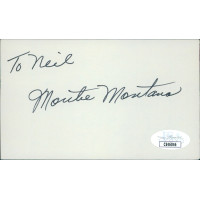 Montie Montana Actor Signed 3x5 Index Card JSA Authenticated Personalized