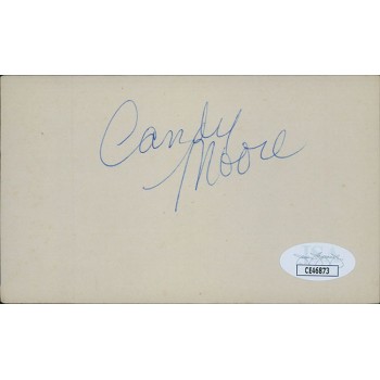 Candy Moore Actress Signed 3x5 Index Card JSA Authenticated
