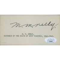 Matthew Neely West Virginia Gov Senator Signed 2.5x5 Index Card JSA Authentic