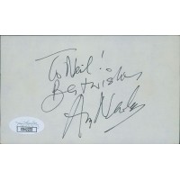 Anthony Newley Actor Signed 3x5 Index Card JSA Authenticated Personalized