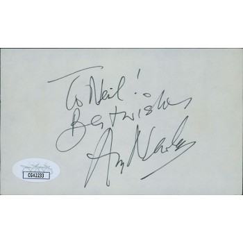 Anthony Newley Actor Signed 3x5 Index Card JSA Authenticated Personalized