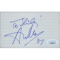 Anthony Newley Actor Signed 3x5 Index Card JSA Authenticated Personalized
