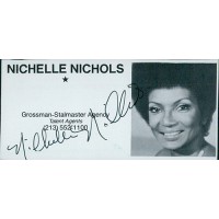 Nichelle Nichols Actress Signed 2x4 Directory Cut JSA Authenticated