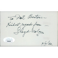 Lloyd Nolan Actor Signed 3x5 Index Card JSA Authenticated Personalized Neil