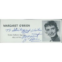 Margaret O'Brien Actress Signed 2x5 Directory Cut JSA Authenticated