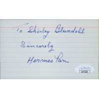 Hermes Pan Choreographer Signed 3x5 Index Card JSA Authenticated