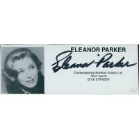 Eleanor Parker Actress Signed 2x5 Directory Cut JSA Authenticated