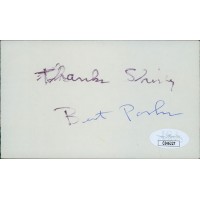Bert Parks Actor Signed 3x5 Index Card JSA Authenticated Personalized