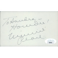 Minnie Pearl Comedian Actress Signed 3x5 Index Card JSA Authentic Personalized