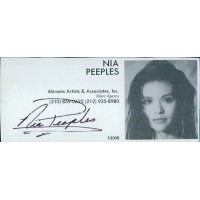 Nia Peeples Actress Model Signed 2x4.25 Directory Cut JSA Authenticated