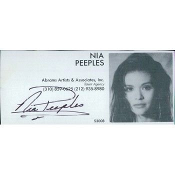 Nia Peeples Actress Model Signed 2x4.25 Directory Cut JSA Authenticated