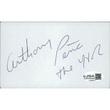 Anthony Pena The Young and the Restless Actor Signed 3x5 Index Card JSA Authen