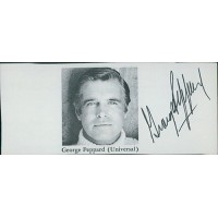 George Peppard Actor Signed 2x4.5 Directory Cut JSA Authenticated