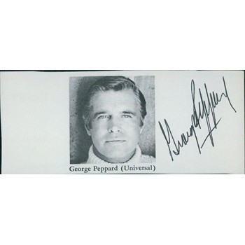 George Peppard Actor Signed 2x4.5 Directory Cut JSA Authenticated