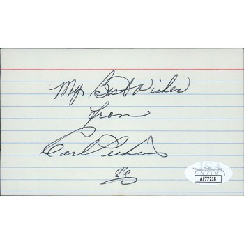 Carl Perkins Singer Signed 3x5 Index Card JSA Authenticated