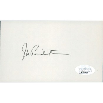 John Poindexter United States Navy NSA Signed 3x5 Index Card JSA Authenticated