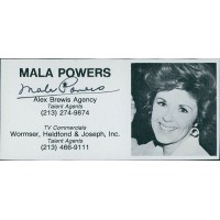 Mala Powers Actress Signed 2x4 Directory Cut JSA Authenticated