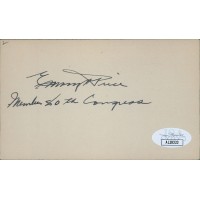 Emory Price Florida Congressmen Signed 3x5 Index Card JSA Authenticated