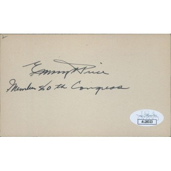 Emory Price Florida Congressmen Signed 3x5 Index Card JSA Authenticated